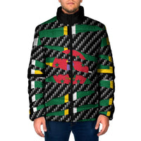 Dominica Beast Padded Jacket Ripped Flag Graphic - Wonder Print Shop