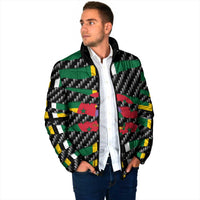 Dominica Beast Padded Jacket Ripped Flag Graphic - Wonder Print Shop
