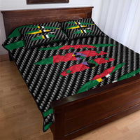 Dominica Beast Quilt Bed Set Ripped Flag Graphic - Wonder Print Shop