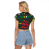 Dominica Beast Raglan Cropped T Shirt Ripped Flag Graphic - Wonder Print Shop