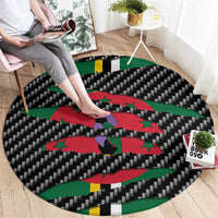 Dominica Beast Round Carpet Ripped Flag Graphic - Wonder Print Shop