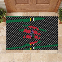 Dominica Beast Rubber Doormat Ripped Flag Graphic - Wonder Print Shop