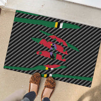 Dominica Beast Rubber Doormat Ripped Flag Graphic - Wonder Print Shop