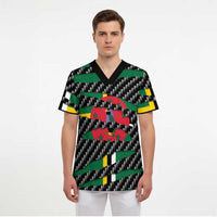 Dominica Beast Scrub Top Ripped Flag Graphic - Wonder Print Shop
