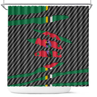 Dominica Beast Shower Curtain Ripped Flag Graphic - Wonder Print Shop
