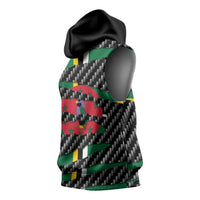 Dominica Beast Sleeveless Hoodie Ripped Flag Graphic - Wonder Print Shop