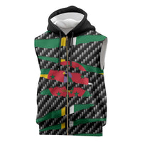 Dominica Beast Sleeveless Zip Hoodie Ripped Flag Graphic - Wonder Print Shop