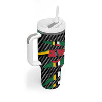 Dominica Beast Tumbler With Handle Ripped Flag Graphic - Wonder Print Shop