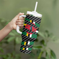 Dominica Beast Tumbler With Handle Ripped Flag Graphic - Wonder Print Shop