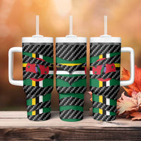 Dominica Beast Tumbler With Handle Ripped Flag Graphic - Wonder Print Shop