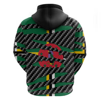 Dominica Beast Zip Hoodie Ripped Flag Graphic - Wonder Print Shop