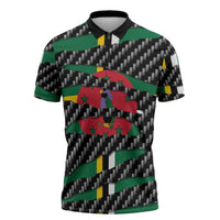 Dominica Beast Zipper Polo Shirt Ripped Flag Graphic - Wonder Print Shop