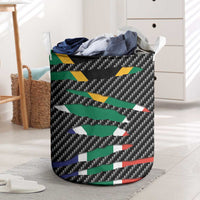 South Africa Beast Laundry Basket Ripped Flag Graphic - Wonder Print Shop