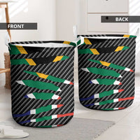South Africa Beast Laundry Basket Ripped Flag Graphic - Wonder Print Shop