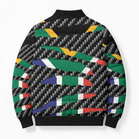 South Africa Beast Bomber Puffer Jacket Ripped Flag Graphic - Wonder Print Shop