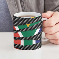 South Africa Beast Ceramic Mug Ripped Flag Graphic - Wonder Print Shop