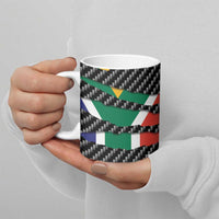 South Africa Beast Ceramic Mug Ripped Flag Graphic - Wonder Print Shop