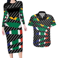 South Africa Beast Couples Matching Long Sleeve Bodycon Dress and Hawaiian Shirt Ripped Flag Graphic - Wonder Print Shop