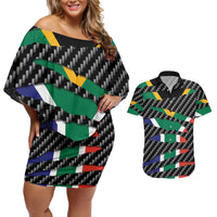 South Africa Beast Couples Matching Off Shoulder Short Dress and Hawaiian Shirt Ripped Flag Graphic - Wonder Print Shop
