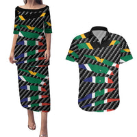 South Africa Beast Couples Matching Puletasi and Hawaiian Shirt Ripped Flag Graphic - Wonder Print Shop