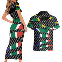 South Africa Beast Couples Matching Short Sleeve Bodycon Dress and Hawaiian Shirt Ripped Flag Graphic - Wonder Print Shop