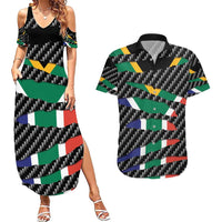 South Africa Beast Couples Matching Summer Maxi Dress and Hawaiian Shirt Ripped Flag Graphic - Wonder Print Shop