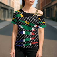 South Africa Beast Cross Shoulder Shirt Ripped Flag Graphic - Wonder Print Shop