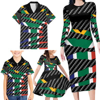 South Africa Beast Family Matching Long Sleeve Bodycon Dress and Hawaiian Shirt Ripped Flag Graphic - Wonder Print Shop