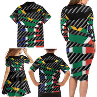 South Africa Beast Family Matching Long Sleeve Bodycon Dress and Hawaiian Shirt Ripped Flag Graphic - Wonder Print Shop