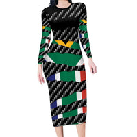 South Africa Beast Family Matching Long Sleeve Bodycon Dress and Hawaiian Shirt Ripped Flag Graphic - Wonder Print Shop