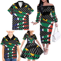 South Africa Beast Family Matching Off The Shoulder Long Sleeve Dress and Hawaiian Shirt Ripped Flag Graphic - Wonder Print Shop
