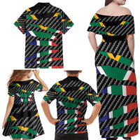 South Africa Beast Family Matching Off Shoulder Maxi Dress and Hawaiian Shirt Ripped Flag Graphic - Wonder Print Shop