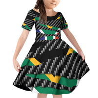 South Africa Beast Family Matching Off Shoulder Short Dress and Hawaiian Shirt Ripped Flag Graphic - Wonder Print Shop