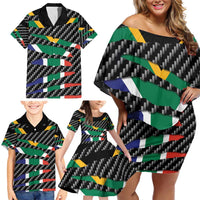 South Africa Beast Family Matching Off Shoulder Short Dress and Hawaiian Shirt Ripped Flag Graphic - Wonder Print Shop