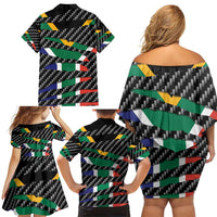 South Africa Beast Family Matching Off Shoulder Short Dress and Hawaiian Shirt Ripped Flag Graphic - Wonder Print Shop