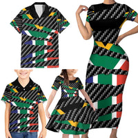 South Africa Beast Family Matching Short Sleeve Bodycon Dress and Hawaiian Shirt Ripped Flag Graphic - Wonder Print Shop