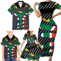 South Africa Beast Family Matching Short Sleeve Bodycon Dress and Hawaiian Shirt Ripped Flag Graphic - Wonder Print Shop