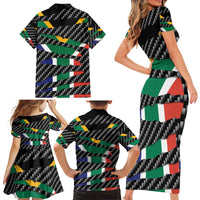 South Africa Beast Family Matching Short Sleeve Bodycon Dress and Hawaiian Shirt Ripped Flag Graphic - Wonder Print Shop