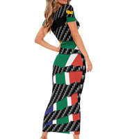 South Africa Beast Family Matching Short Sleeve Bodycon Dress and Hawaiian Shirt Ripped Flag Graphic - Wonder Print Shop