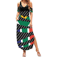 South Africa Beast Family Matching Summer Maxi Dress and Hawaiian Shirt Ripped Flag Graphic - Wonder Print Shop
