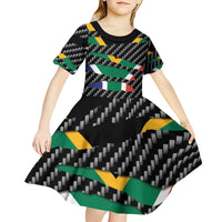 South Africa Beast Kid Short Sleeve Dress Ripped Flag Graphic - Wonder Print Shop