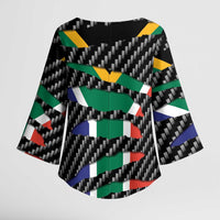 South Africa Beast Kimono Sleeve Blouse Ripped Flag Graphic - Wonder Print Shop