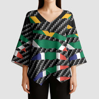 South Africa Beast Kimono Sleeve Blouse Ripped Flag Graphic - Wonder Print Shop