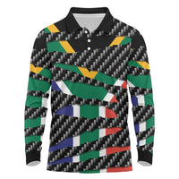 South Africa Beast Long Sleeve Polo Shirt Ripped Flag Graphic - Wonder Print Shop