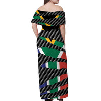 South Africa Beast Off Shoulder Maxi Dress Ripped Flag Graphic - Wonder Print Shop