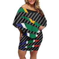 South Africa Beast Off Shoulder Short Dress Ripped Flag Graphic - Wonder Print Shop