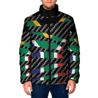 South Africa Beast Padded Jacket Ripped Flag Graphic - Wonder Print Shop