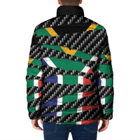 South Africa Beast Padded Jacket Ripped Flag Graphic - Wonder Print Shop