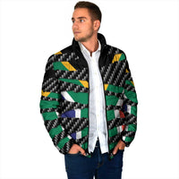 South Africa Beast Padded Jacket Ripped Flag Graphic - Wonder Print Shop