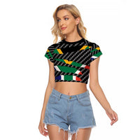 South Africa Beast Raglan Cropped T Shirt Ripped Flag Graphic - Wonder Print Shop